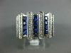 LARGE 1.62CT DIAMOND & AAA SAPPHIRE 18KT WHITE GOLD PRINCESS & ROUND RING #2136