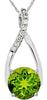 1.45CT DIAMOND & AAA PERIDOT 14KT WHITE GOLD 3D ROUND INFINITY FLOATING PENDANT