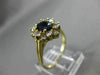 ESTATE 1.55CT DIAMOND & SAPPHIRE 14K YELLOW GOLD 3D FLOWER ENGAGEMENT RING 22333