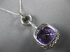 LARGE 10.06CT DIAMOND & AAA AMETHYST 14KT WHITE GOLD 3D CUSHION & ROUND PENDANT