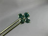 ESTATE LARGE 1.82CT BLUE DIAMOND 18KT WHITE GOLD 3D FLOWER SQUARE STUD EARRINGS