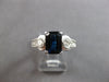 2.35CT DIAMOND & AAA SAPPHIRE 14KT WHITE GOLD EMERALD CUT ENGAGEMENT RING #28161