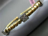 ESTATE .30CT DIAMOND 14KT WHITE & YELLOW GOLD 3D SQUARE FLEXIBLE BANGLE BRACELET