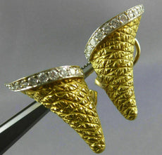 ESTATE LARGE .52CT DIAMOND 18K 2 TONE GOLD HANDCRAFTED CONE FUN CLIP ON EARRINGS