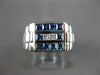WIDE .86CT DIAMOND & AAA SAPPHIRE 18K WHITE GOLD PRINCESS SQUARE MENS RING 27175