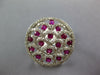 WIDE 1.28CT DIAMOND & AAA RUBY 14KT WHITE GOLD CIRCULAR OPEN FILIGREE FUN RING