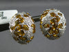 EXTRA LARGE 8.38CT DIAMOND & AAA ORANGE CITRINE 18KT WHITE GOLD HANGING EARRINGS