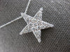 ESTATE .60CT DIAMOND 14K WHITE GOLD 3D CLASSIC 3 ROW STAR FLOATING PENDANT #2784