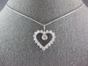 1.38CT DIAMOND 14KT WHITE GOLD SOLITAIRE OPEN HEART LOVE FLOATING PENDANT #27290