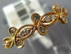 ESTATE .14CT DIAMOND 18KT ROSE GOLD 3D CLASSIC FILIGREE FLOWER FUNN RING