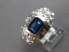 LARGE 1.49CT DIAMOND & AAA SAPPHIRE 14KT WHITE GOLD EMERALD CUT & ROUND FUN RING