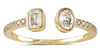 .50CT DIAMOND 14KT YELLOW GOLD 3D OVAL & EMERALD CUT DOUBLE SOLITAIRE BEZEL RING