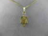 ESTATE 14K YELLOW GOLD 3D DOUBLE SIDED CHAI LIFE MENORAH FLOATING PENDANT #25451