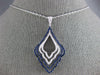 LARGE 2.03CT DIAMOND & AAA SAPPHIRE 18KT WHITE GOLD MULTI ROW TEAR DROP NECKLACE