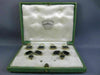 ANTIQUE LARGE MORTIMER RICKS AAA ONYX PLATINUM OCTAGON SHIRT STUD CUFFLINK SET