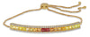 2.31CT DIAMOND & AAA MULTI COLOR SAPPHIRE 14KT YELLOW GOLD 3 ROW BAR BRACELET