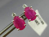 ESTATE 1.55CT DIAMOND & AAA RUBY 14KT WHITE GOLD 3D CLASSIC STUD EARRINGS #17188