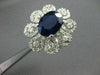 ESTATE LARGE 5.53CTW DIAMOND & AAA SAPPHIRE 14KT WHITE GOLD FLORAL RING AMAZING!