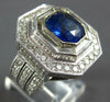EXTRA LARGE 6.45CT DIAMOND & AAA SAPPHIRE 18KT WHITE GOLD ENGAGEMENT RING #27473