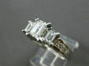 ESTATE 1.90CT EMERALD & PRINCESS DIAMOND 18KT WHITE GOLD ENGAGEMENT RING #23093