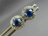ESTATE 1.18CT DIAMOND & AAA SAPPHIRE 18KT WHITE GOLD 3D ROUND HALO STUD EARRINGS