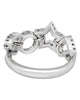 ESTATE .23CT DIAMOND 18KT WHITE GOLD CIRCLE OF LIFE STAR DOUBLE HEART LOVE RING
