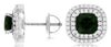2.50CT DIAMOND & AAA RUSSALITE 14KT WHITE GOLD 3D SQUARE SCREWBACK STUD EARRINGS