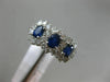 WIDE 2.0CT DIAMOND & AAA OVAL SAPPHIRE 14KT WHITE GOLD PAST PRESENT FUTURE RING