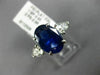 ESTATE LARGE EGL 5.03CT DIAMOND & AAA SAPPHIRE PLATINUM 3 STONE ENGAGEMENT RING