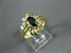 ESTATE .64CT DIAMOND & AAA SAPPHIRE 14KT YELLOW GOLD FLOWER FILIGREE RING #21357