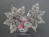 EXTRA LARGE 1.67CT DIAMOND 18KT WHITE GOLD 3D MULTI SHAPE FLOWER COCKTAIL RING