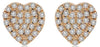 ESTATE .17CT DIAMOND 14KT ROSE GOLD CLASSIC PAVE HEART SHAPE LOVE STUD EARRINGS