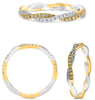 ESTATE .27CT WHITE & FANCY YELLOW DIAMOND 14KT TWO TONE GOLD INFINITY LOVE RING