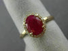 ESTATE 1.37CT DIAMOND & AAA RUBY 14KT ROSE GOLD 3D CLASSIC HALO ENGAGEMENT RING