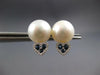 .37CT DIAMOND & AAA SAPPHIRE & AAA SOUTH SEA PEARL 14KT WHITE GOLD STUD EARRINGS