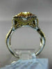 LARGE 2.05CT WHITE PINK & FANCY YELLOW DIAMOND 18K 2TONE GOLD 3D ENGAGEMENT RING