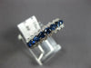 1.09CT DIAMOND & AAA SAPPHIRE 14KT WHITE GOLD 3D 3 ROW CLASSIC ANNIVERSARY RING