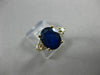 ESTATE 3.36CT DIAMOND & SAPPHIRE 14KT YELLOW GOLD TRILLION ENGAGEMENT RING 10469
