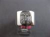 LARGE .67CT DIAMOND 18K WHITE GOLD ROUND & BAGUETTE INVISIBLE SQUARE UNISEX RING