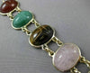 ANTIQUE LARGE JADE CARNELIAN ONYX 14K YELLOW GOLD OVAL DOUBLE ROW BRACELET 23386