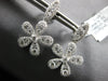 ESTATE LARGE 1.69CT DIAMOND 18KT WHITE GOLD 3D FLOWER LEAF FUN HANGING EARRINGS
