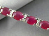 ESTATE WIDE 12.22CT DIAMOND & RUBY 18K WHITE GOLD CLASSIC OVAL TENNIS BRACELET