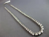 LARGE 4.0CT DIAMOND 14KT WHITE GOLD 3D 4 PRONG GRADUATING LOVE TENNIS NECKLACE