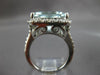 LARGE 10.21CT DIAMOND & AAA AQUAMARINE 14KT WHITE GOLD 3D SQUARE ENGAGEMENT RING