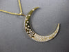 ESTATE LARGE .23CT DIAMOND 18KT YELLOW GOLD 3D ETOILE MOON FLOATING PENDANT
