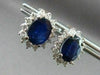 ESTATE 3.19CT DIAMOND & AAA SAPPHIRE 14KT WHITE GOLD DIANA CLUSTER EARRING #1124