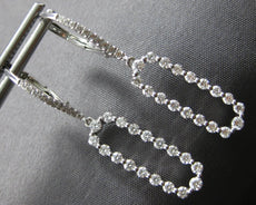 ESTATE .83CT DIAMOND 14K WHITE GOLD CLASSIC OPEN OVAL LEVERBACK HANGING EARRINGS