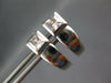 ESTATE CZ 14KT WHITE GOLD 3D PRINCESS CHANNEL LEVERBACK HANGING EARRINGS #27280