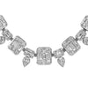 EXTRA LARGE 31.68CT DIAMOND 18KT WHITE GOLD MULTI SHAPE SQUARE COCKTAIL NECKLACE