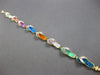 WIDE AAA MULTI COLOR OPAL 14KT 2 TONE GOLD 3D MULTI SLIPPER FUN BRACELET #27919